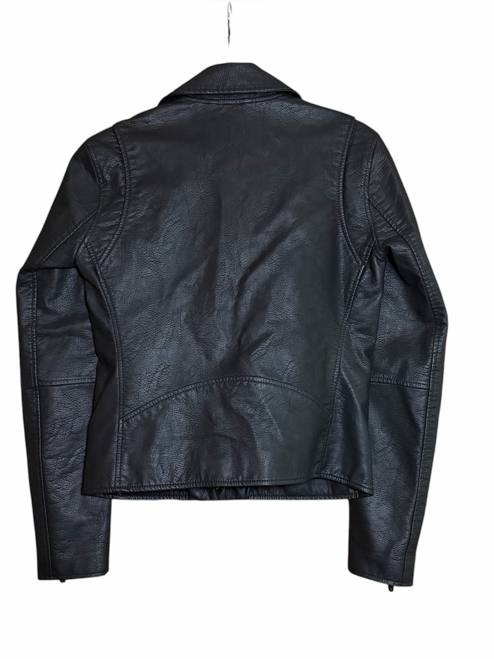 Blank NYC Women Size XS Black Onyx Vegan Leather Moto Jacket Matte Black Zip - Picture 4 of 6